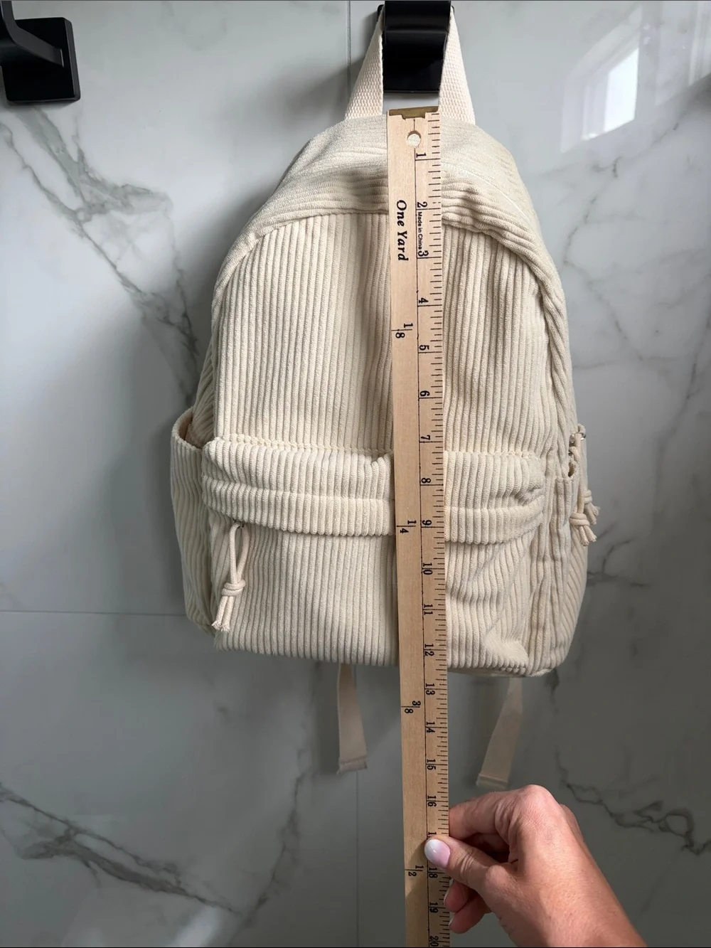 Unbranded Cream Corduroy Everyday Backpack